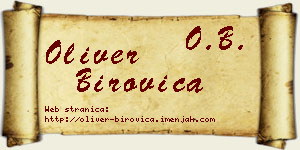 Oliver Birovica vizit kartica